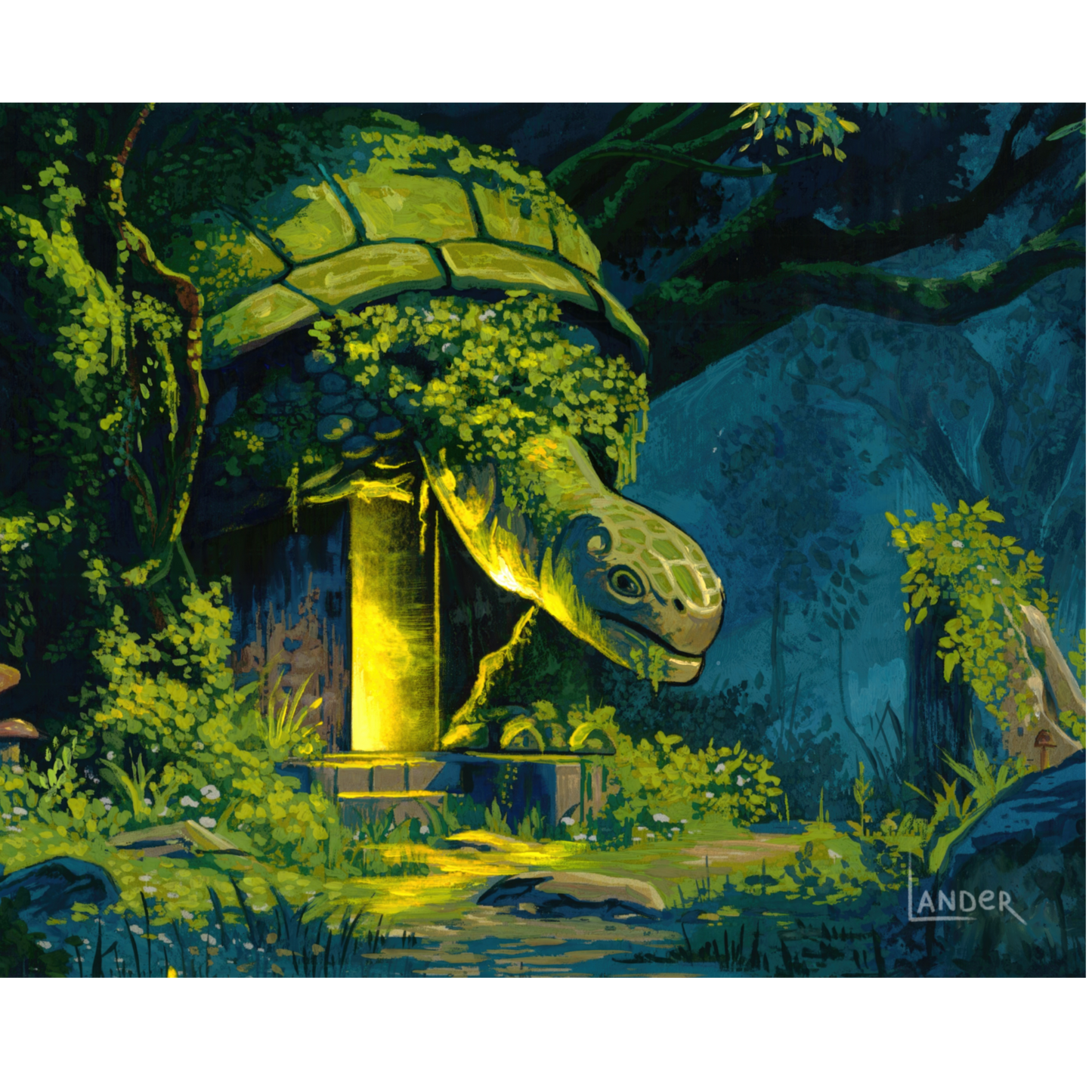 Magic Turtle In Ghibli Style – Lander Art